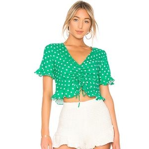 L’Academie The Lucia Blouse in Green Dot